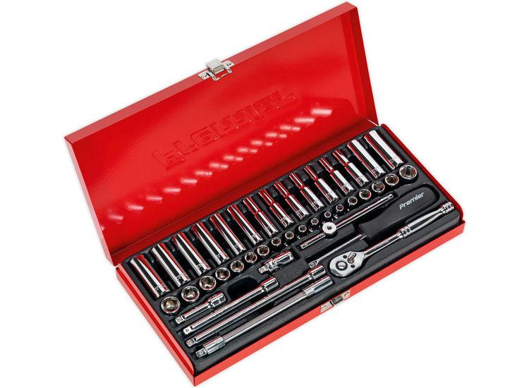 Sealey AK690 Socket Set 41pc 1/4"Sq Drive 6pt WallDrive&amp;reg; - Metric/Imperial