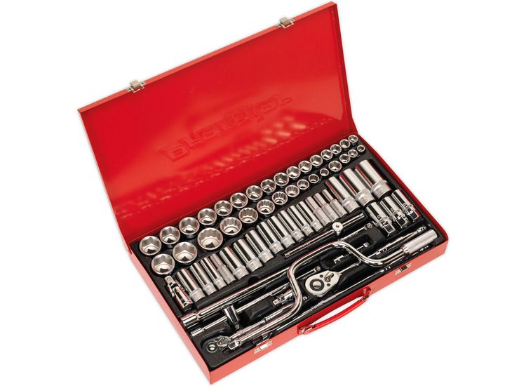 Sealey AK694 Socket Set 64pc 3/8" &amp; 1/2"Sq Drive 6pt WallDrive&amp;reg; - Metric/Imperial