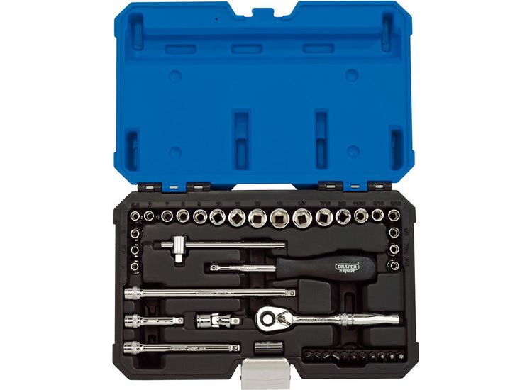 Draper 16464 1/4" Sq. Dr. Combined MM/AF Socket Set (40 Piece)