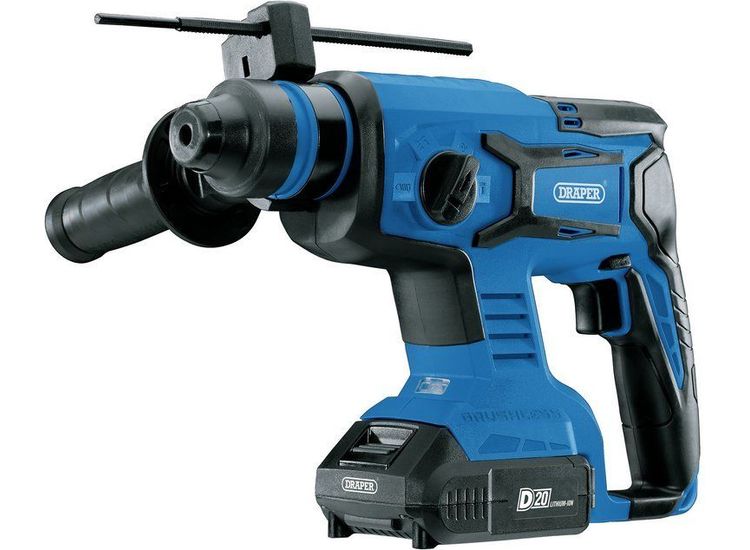 Draper 00592 D20 20V Brushless SDS+ Rotary Hammer Drill with 2 x 2Ah Batteries and Charger