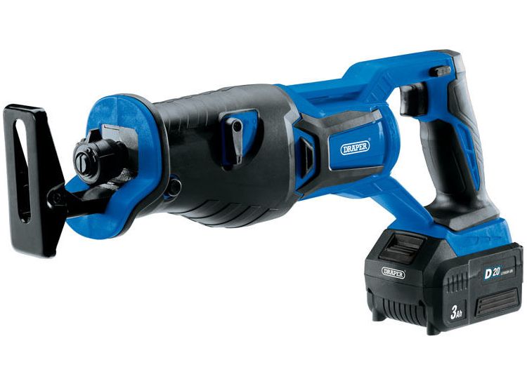 Draper 00593 D20 20V Brushless Reciprocating Saw with 3Ah Battery and Fast Charger