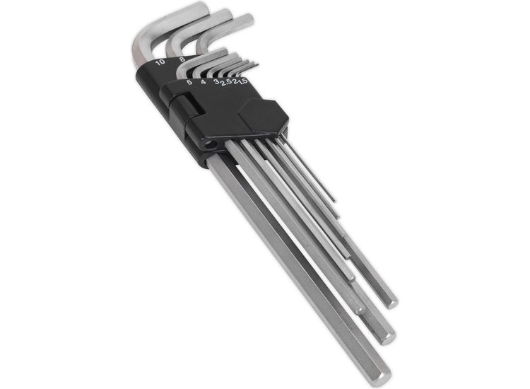Sealey AK7137 Hex Key Set 9pc Extra-Long Metric