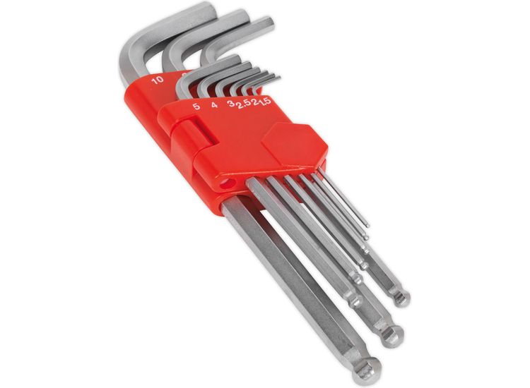 Sealey AK7139 Ball-End Hex Key Set 9pc Long Metric