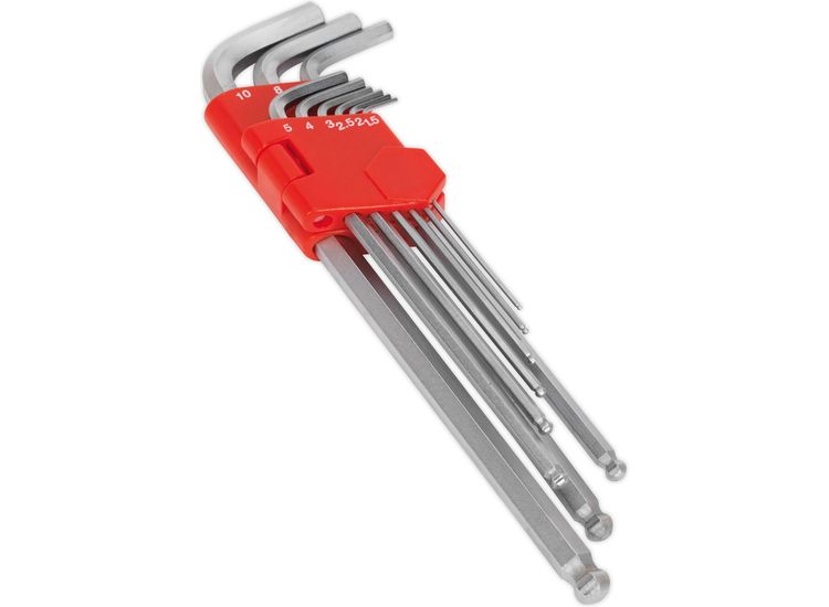 Sealey AK7140 Ball-End Hex Key Set 9pc Extra-Long Metric