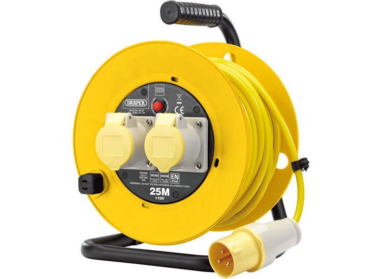 Draper 02124 110V Twin Extension Cable Reel (25M)