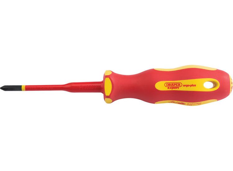 Draper 02163 Ergo Plus&amp;#174; Slimline Cross Slot VDE Screwdriver (No:1 x 80mm)
