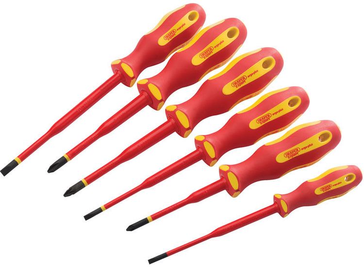 Draper 02167 Ergo Plus&amp;#174; Slimline VDE Approved Fully Insulated Screwdrivers (6 Piece)