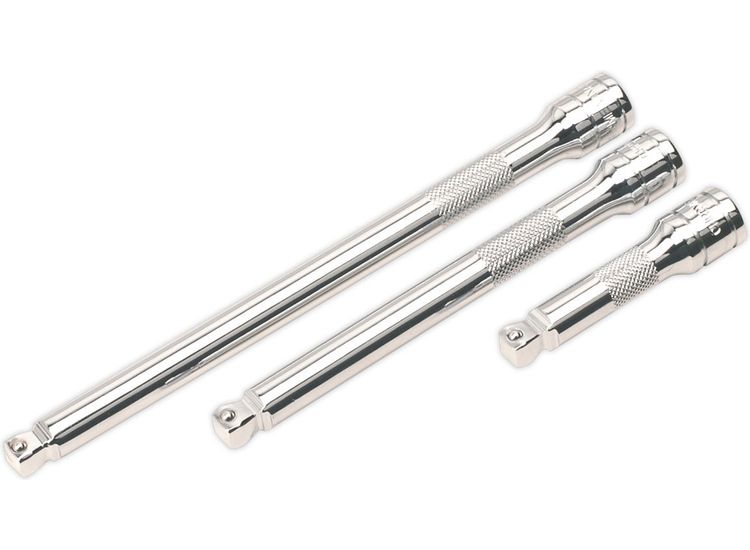 Sealey AK763 Wobble/Rigid Extension Bar Set 3pc 3/8"Sq Drive