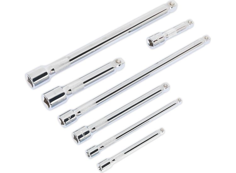 Sealey AK770 Wobble/Rigid Extension Bar Set 7pc 1/4", 3/8" &amp; 1/2"Sq Drive