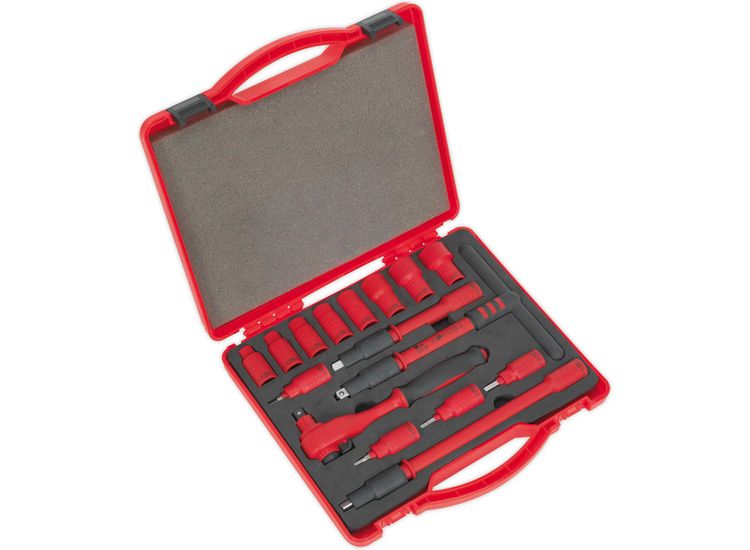 Sealey AK7940 Insulated Socket Set 16pc 3/8"Sq Drive 6pt WallDrive&amp;reg; VDE Approved