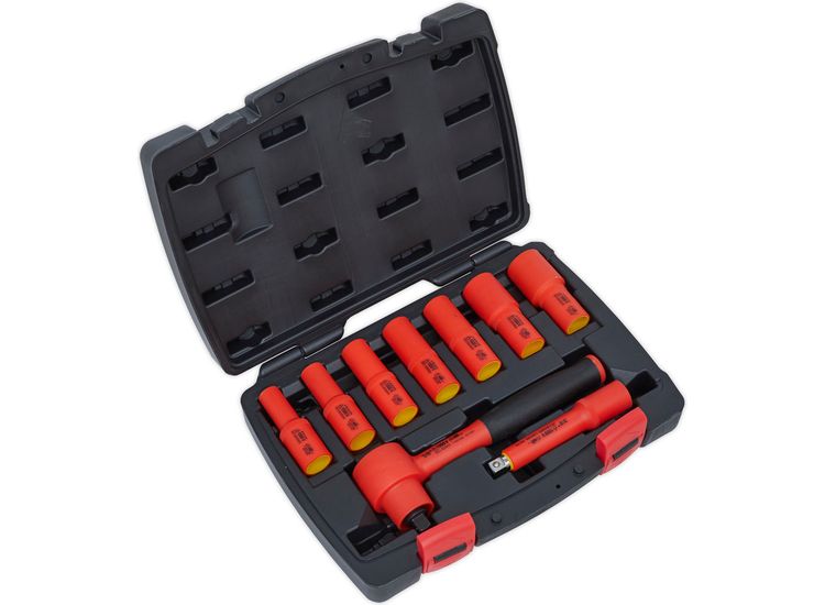 Sealey AK7942 Insulated Socket Set 9pc 3/8"Sq Drive 6pt WallDrive&amp;reg; VDE Approved