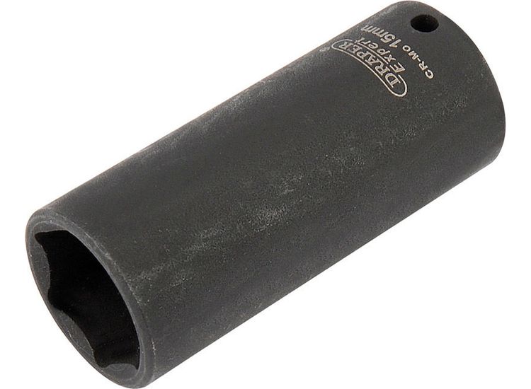 Draper 05193 Expert 15mm 1/4" Square Drive Hi-Torq&amp;#174; 6 Point Deep Impact Socket