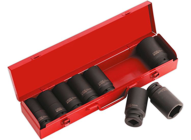 Sealey AK80/9M Impact Socket Set 8pc 3/4"Sq Drive Deep Metric