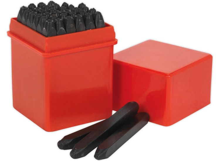Sealey AK8296 Letter &amp; Number Punch Set 36pc 2.5mm