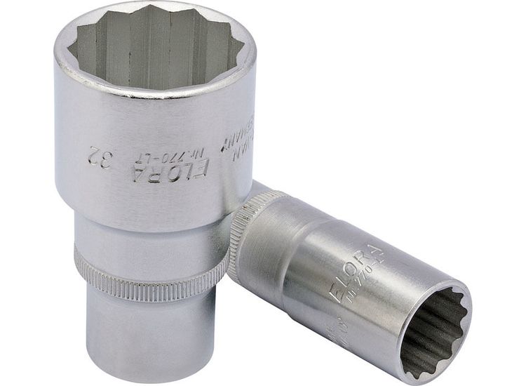 Elora 11938 27mm 1/2" Sq. Dr. Deep Bi-Hexagon Socket
