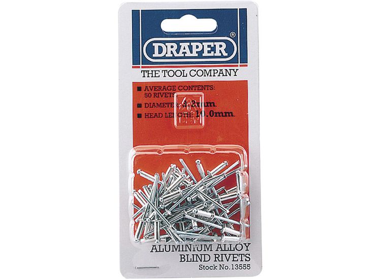 Draper 13555 50 x 3.2mm x 10.8mm Blind Rivets