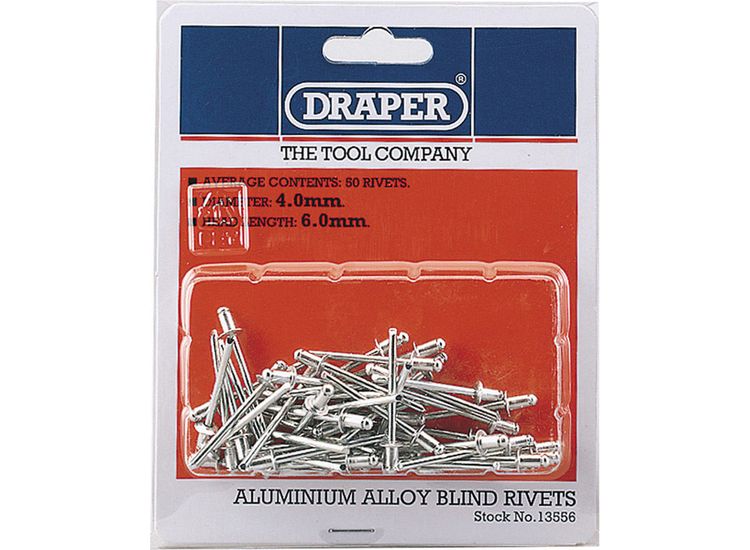 Draper 13556 50 x 4mm x 5.6mm Blind Rivets