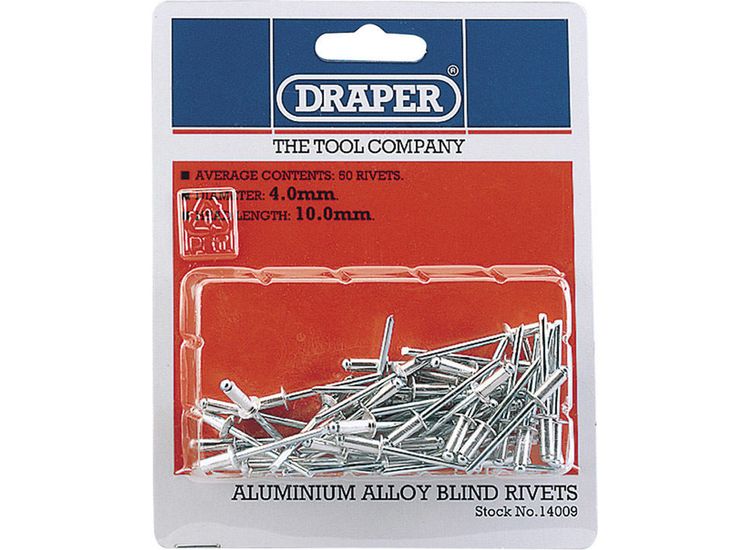 Draper 14009 50 x 4mm x 10mm Blind Rivets