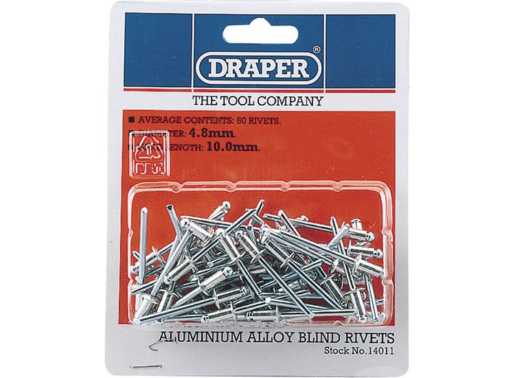 Draper 14011 50 x 4.8mm x 10mm Blind Rivets