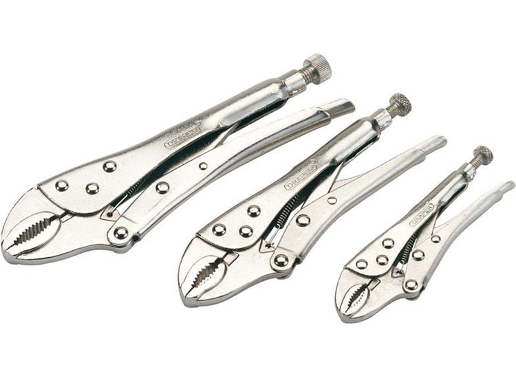 Draper 14040 Curved Jaw Self Grip Pliers Set (3 Piece)