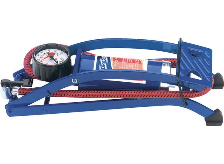 Draper 14172 Single Cylinder Foot Pump with Pressure Gauge