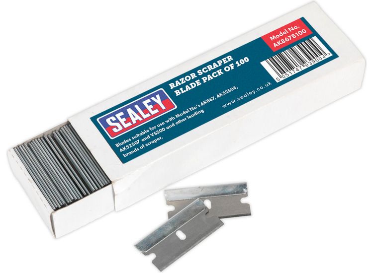 Sealey AK867B100 Razor Scraper Blade Pack of 100