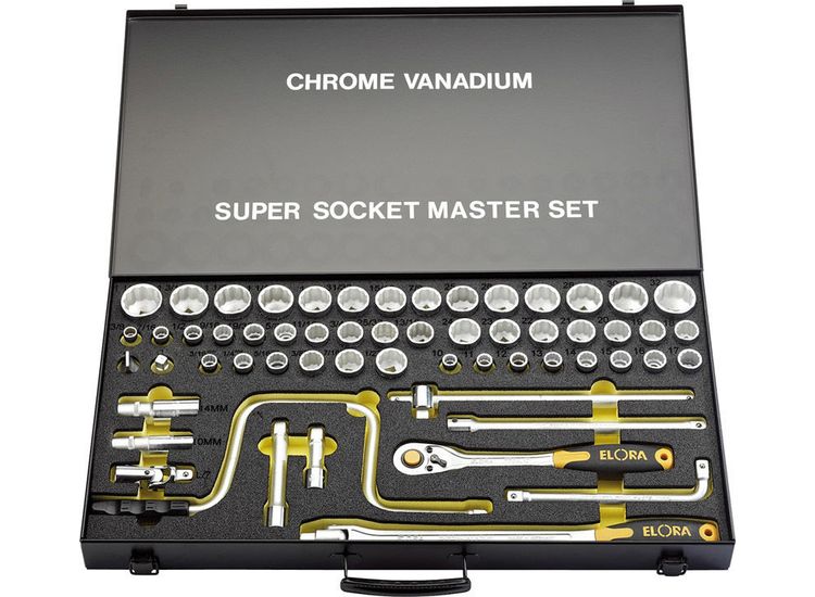 Draper 15372 1/2" Sq. Dr. Metric, Whitworth and Imperial Socket Set (58 Piece)