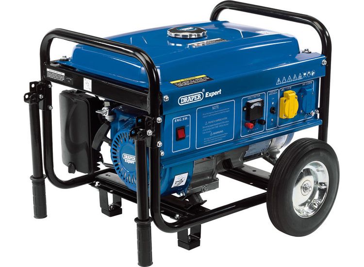 Draper 16066 Petrol Generator with Wheels (2.2kVA/2.0kW)