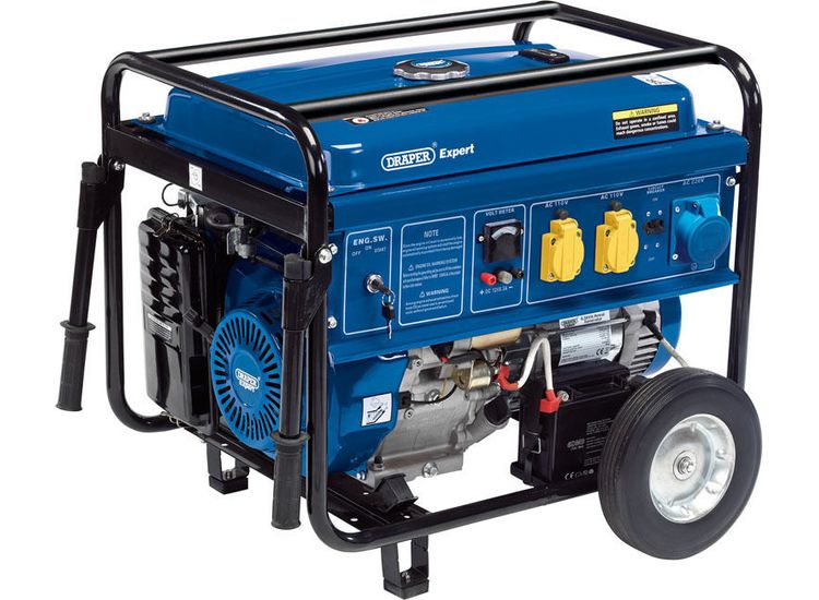 Draper 16143 Petrol Generator with Wheels (6.5kVA/6.0kW)
