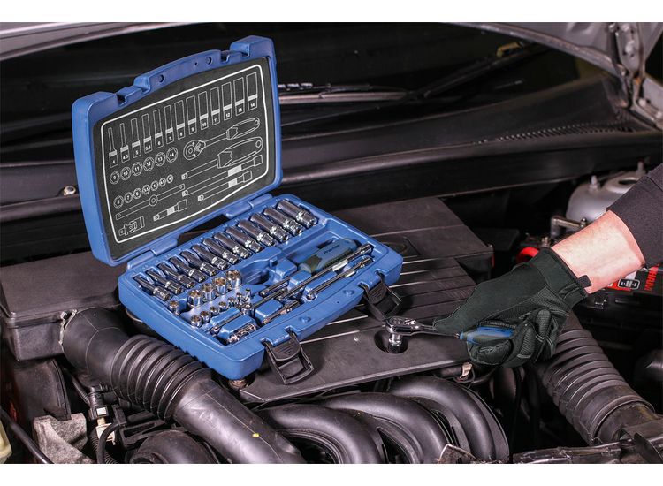 Sealey AK8990 Socket Set 33pc 1/4"Sq Drive 6pt WallDrive&amp;reg; Metric