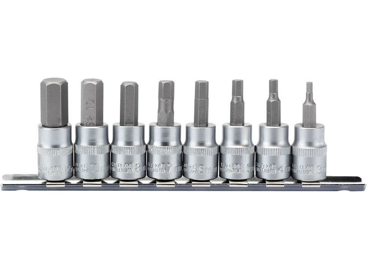 Draper 16285 3/8" Sq. Dr. Hexagonal Socket Bit Set (8 Piece)