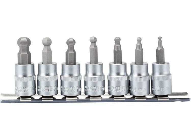 Draper 16296 3/8" Sq. Dr. Hexagonal Socket Bit Set (7 Piece)