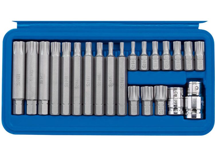 Draper 16347 3/8, 1/2" Sq. Dr. Ribe&amp;#174; Socket and Bit Set (22 Piece)