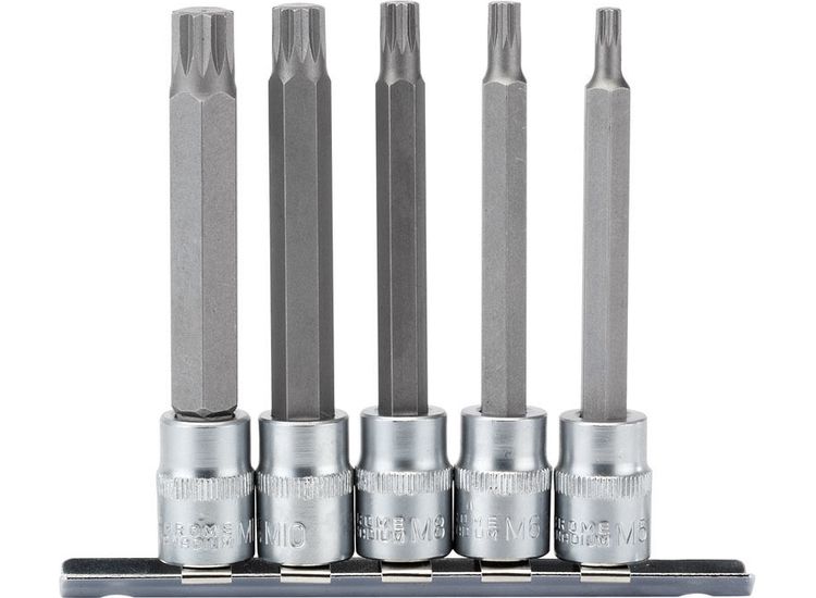 Draper 16349 3/8" Sq. Dr. Spline Socket Bit Set (5 Piece)