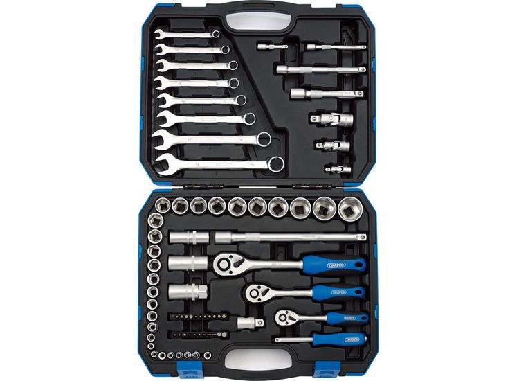 Draper 16364 1/4", 3/8" and 1/2" Sq. Dr. Metric Tool Kit (75 Piece)