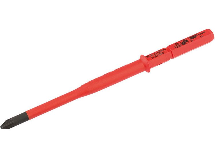 Draper 16420 Ergo Plus&amp;#174; Extra Slim PZ/SL Type VDE Interchangeable Screwdriver Blade No:2 x 100mm