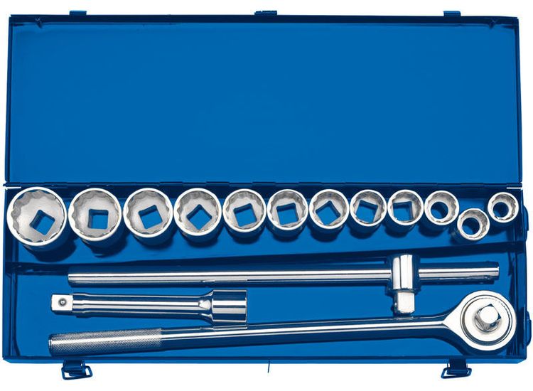 Draper 16440 3/4" Sq. Dr. Metric Socket Set in Metal Case (15 Piece)