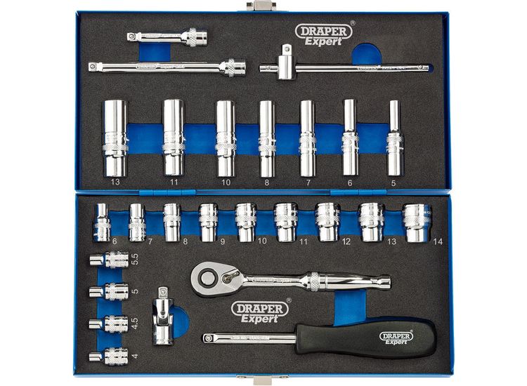 Draper 16476 1/4" Sq. Dr. Metric Socket Set (26 Piece)