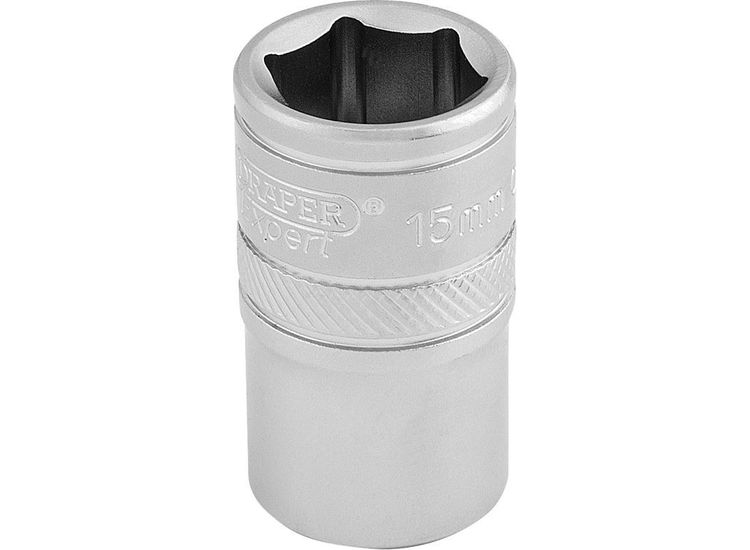 Draper 16605 1/2" Sq. Dr. 6 Point Metric Socket (15mm)