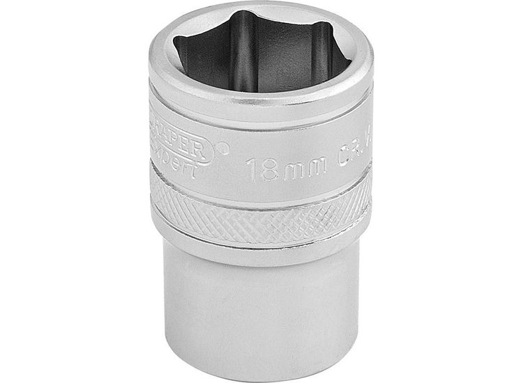 Draper 16608 1/2" Sq. Dr. 6 Point Metric Socket (18mm)