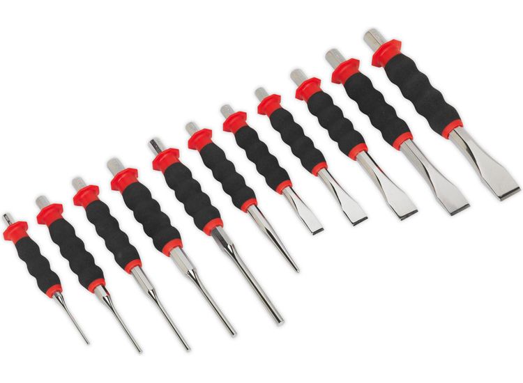 Sealey AK9135 Sheathed Punch &amp; Chisel Set 11pc