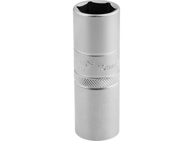 Draper 16781 1/2" Sq. Dr. 10mm Thread 6 Point Satin Chrome Spark Plug Socket (16mm Socket)