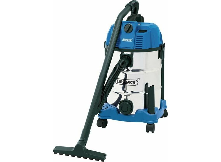 Draper 20523 30L Wet and Dry Vacuum Cleaner with Stainless Steel Tank (1600W)