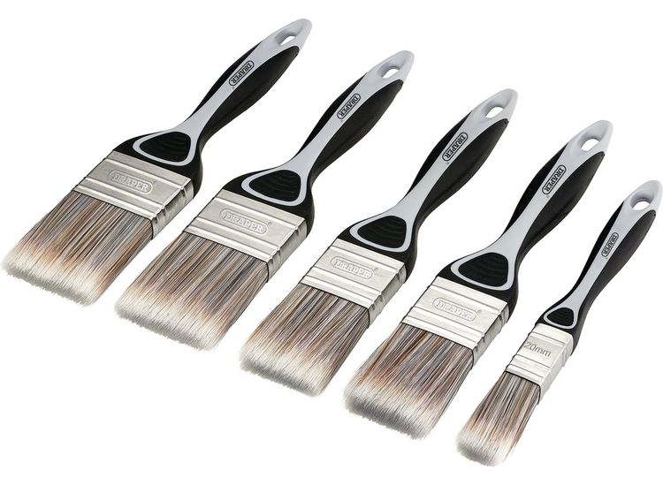 Draper 20618 Soft Grip Flat Paint Brush Set (5 Piece)