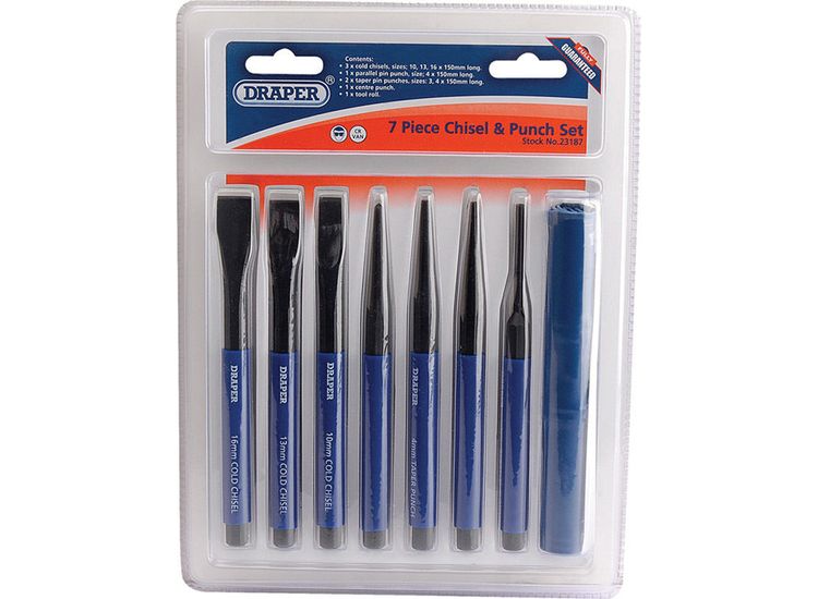 Draper 23187 Chisel and Punch Set (7 Piece)