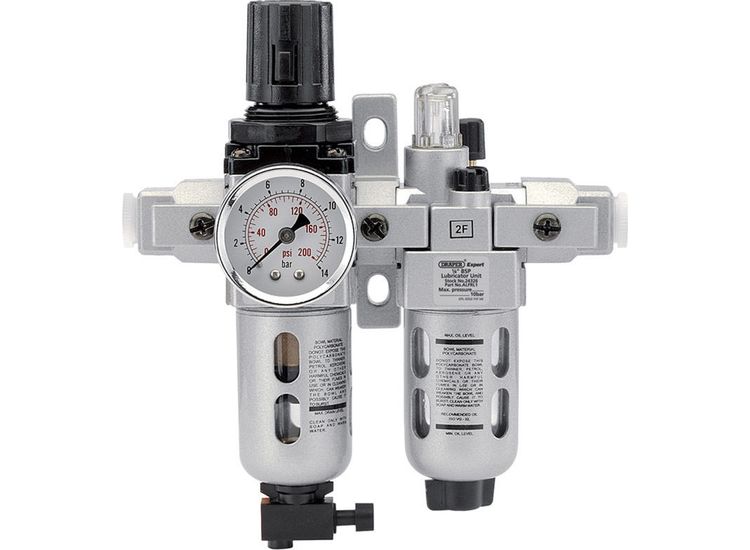 Draper 24326 1/4" BSP Combined Filter/Regulator/Lubricator Unit (FRL)