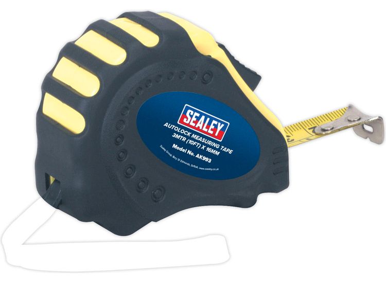 Sealey AK993 Autolock Measuring Tape 3m(10ft) x 16mm Metric/Imperial