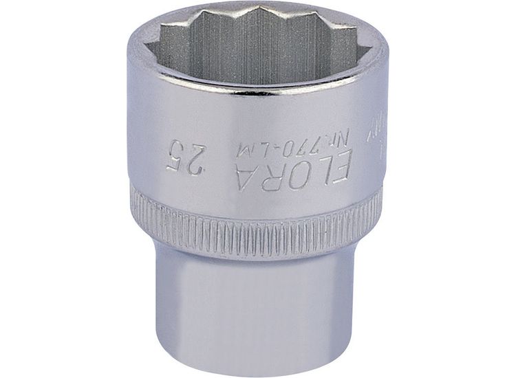 Elora 24707 25mm 1/2" Sq. Dr. Bi-Hexagon Socket
