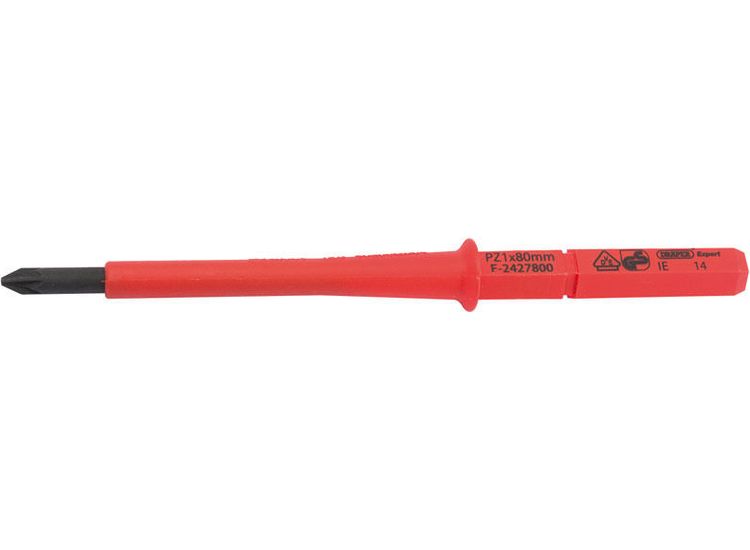 Draper 24745 Ergo Plus&amp;#174; PZ Type VDE Interchangeable Screwdriver Blade No:1 x 80mm