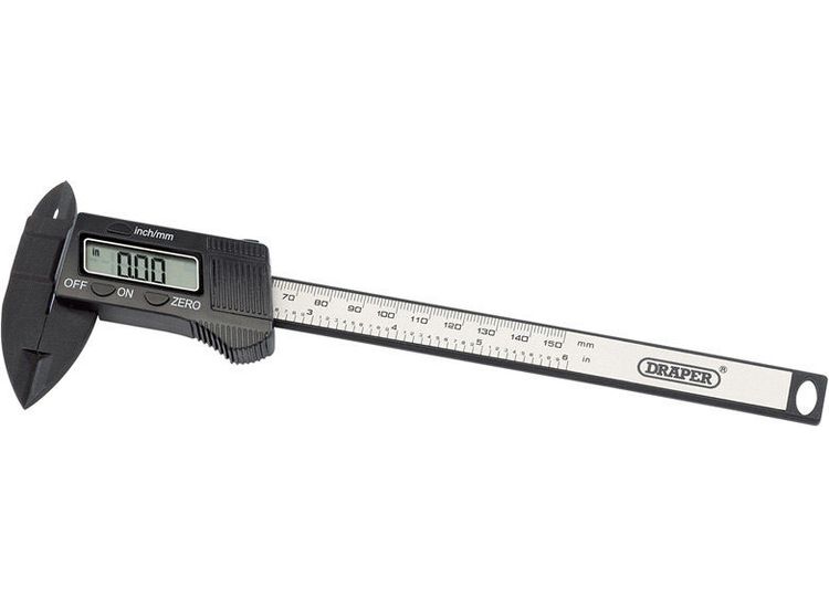 Draper 24816 150mm or 6" Carbon Fibre Digital Caliper Gauge